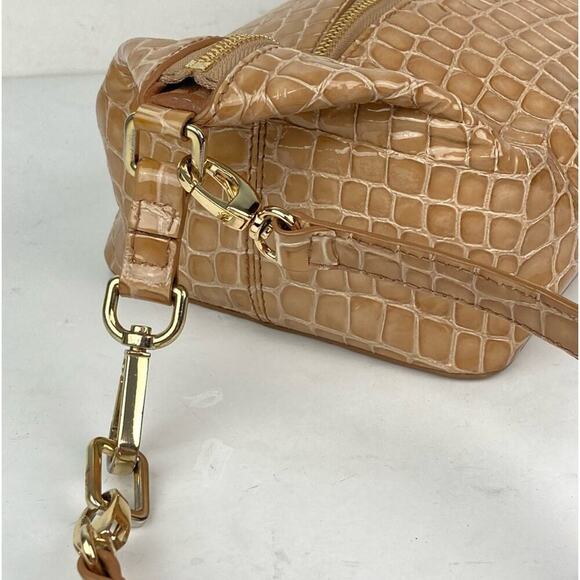 REJINA PYO Patent Leather Croc Taupe Olivia Bag - Picture 6 of 15